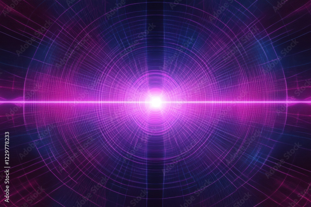 Fototapeta premium Dynamic light phenomenon in cosmic space digital art abstract visualization futuristic environment wide angle view