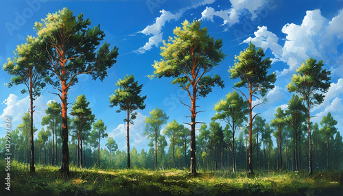 trees and blue sky