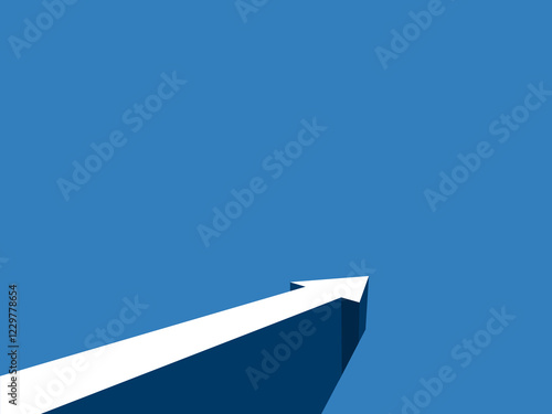 Cliff with arrows pointing to the successful direction