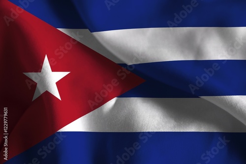 Free Download A ruffled fabric flag of Cuba - GFXLoad
