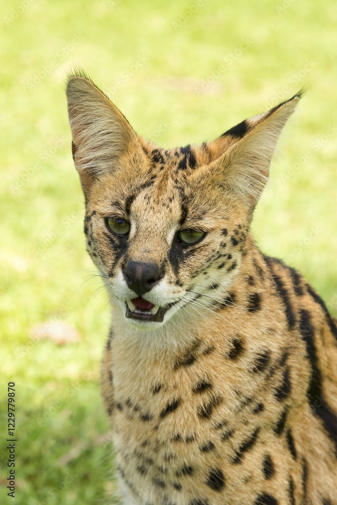 Obraz premium Serval (Leptailurus serval), portrait, 2 years, captive, Africa