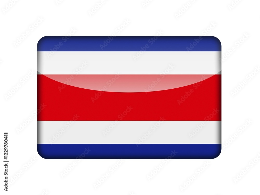 Fototapeta premium The Costa Rica flag in the form of a glossy icon
