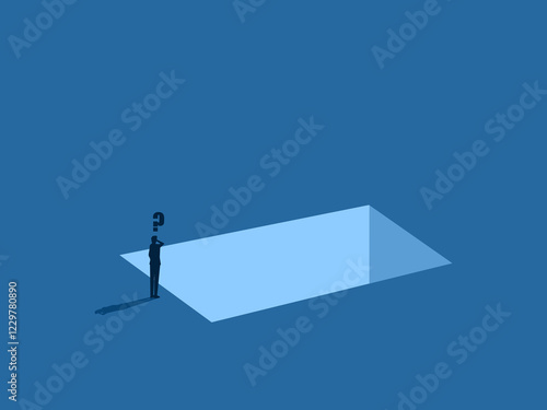 Businessman thinking of solving problems on the pit
