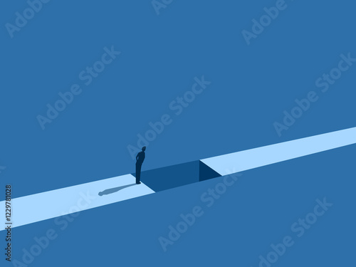 Solve problems on the career path, Businessman sees pitfalls on the path