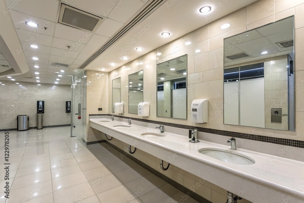 Clean Modern Restroom Interior Design - Stock Photo Clean Modern Restroom Interior Design - Stock Photo