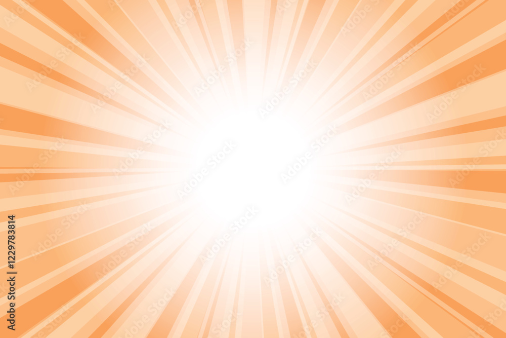 Obraz premium Orange sun burst abstract background. Abstract atomic tangerine orange background with sun ray. Summer vector illustration.