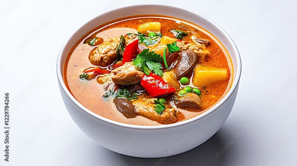 Delicious Chicken Curry with Vibrant Vegetables in Creamy Coconut Broth Delicious Chicken Curry with Vibrant Vegetables in Creamy Coconut Broth
