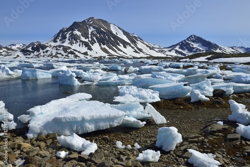 Pack or drift ice on Kulusuk Island, East Greenland, Kalaallit Nunaat, Greenland, North America photo