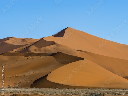 Sand dunes on the edge of the Namib Desert, Sossusvlei, Namib-Naukluft National Park, Hardap, Namibia, Africa photo