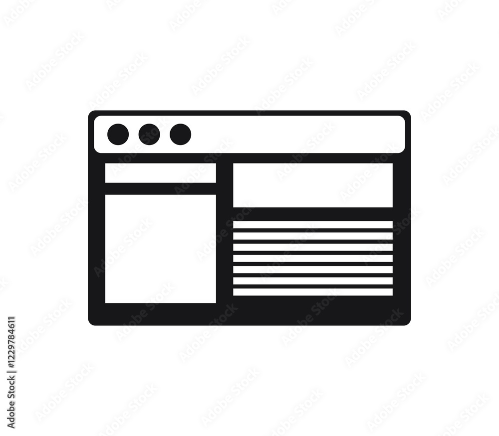 Browser icon illustrated in vector on white background Browser icon illustrated in vector on white background