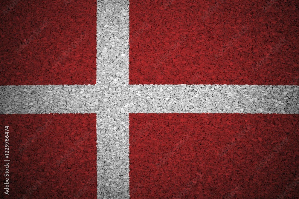 The Danish flag painted on a cork board The Danish flag painted on a cork board