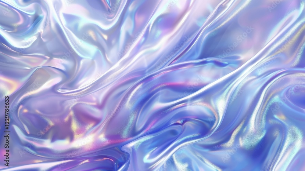 Fototapeta premium Dreamy fluid art with holographic pastel colors creating an iridescent effect, ai generated, AI generated