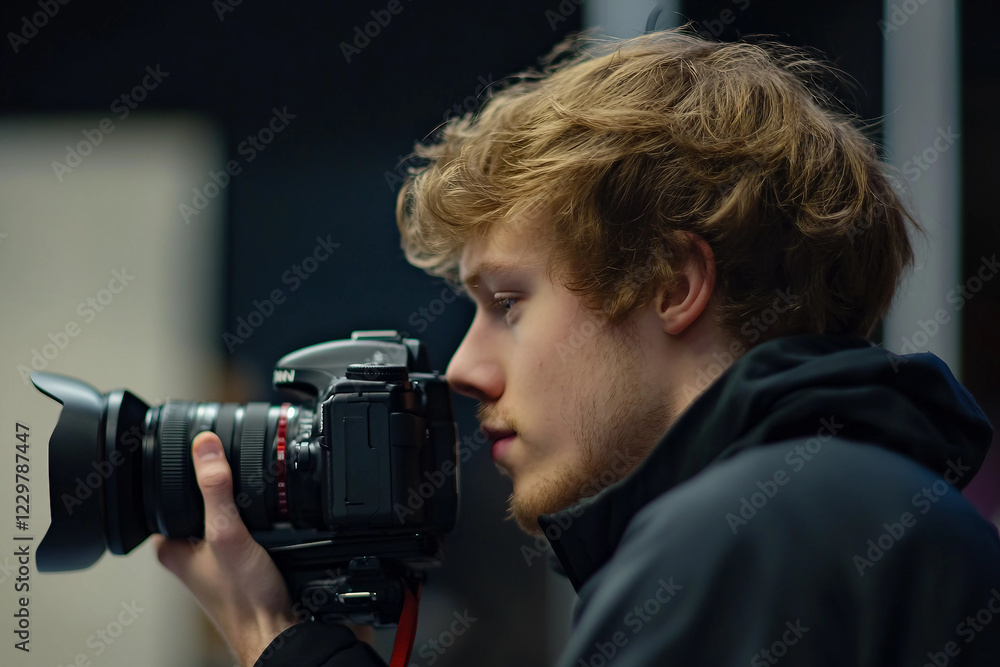 Fototapeta premium A professional photographer in a modern studio generative AI