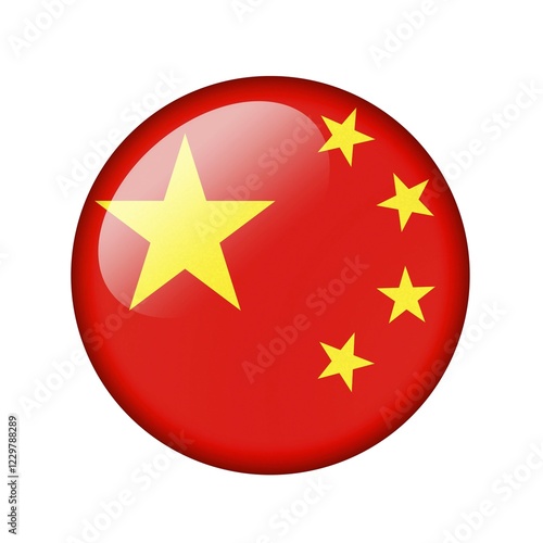Free Download The Chinese flag. Round glossy icon. Isolated on white background - GFXLoad