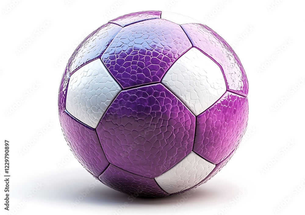 3d white and violet leather soccer ball 3d white and violet leather soccer ball