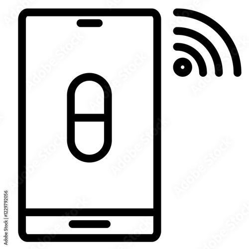 tele drug icon in vector illustration
