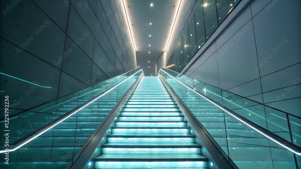 Futuristic Illuminated Staircase in Modern Architectural Design Futuristic Illuminated Staircase in Modern Architectural Design