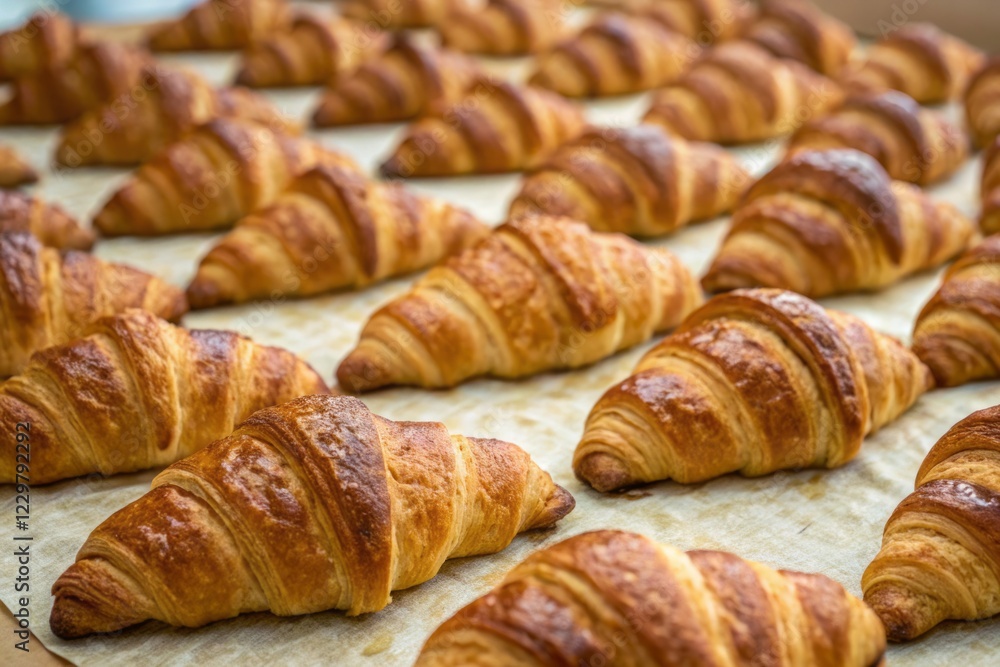 Delicious Croissant Pattern: Bakery Food Photography, Color Harmony Delicious Croissant Pattern: Bakery Food Photography, Color Harmony