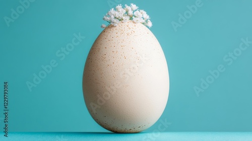 Decorative egg with florals showcases creativity in a minimalist setting