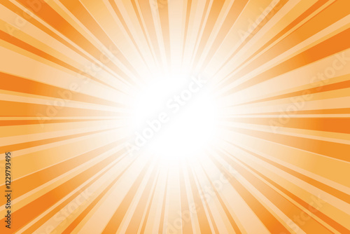 Orange sun burst abstract background. Abstract cadmium orange background with sun ray. Summer vector illustration.