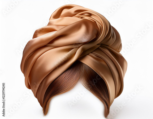 silk hair turban isolated on a white background photo