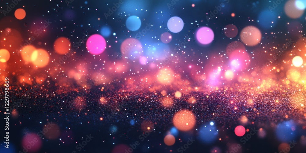 Fototapeta premium Colorful Bokeh Background with Glittering Lights and Sparkles for Creative Design and Artistic Projects in High Resolution