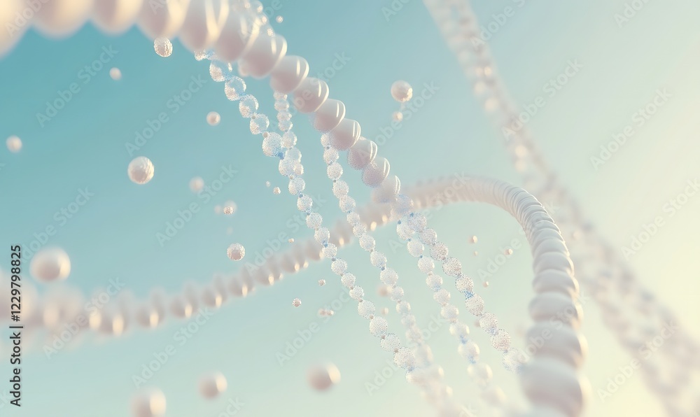 Abstract swirling spheres, sky background, science concept Abstract swirling spheres, sky background, science concept