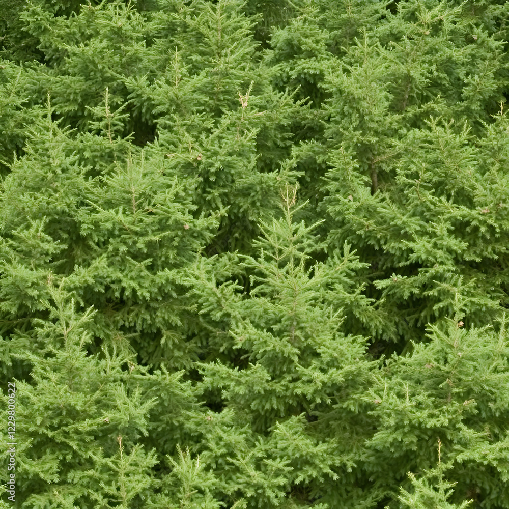 Lush green fir trees forest Lush green fir trees forest