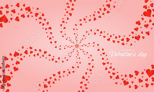 Red happy valentines day romantic card, hearts flying vector illustration. 3d love concept background to use for valentines day, 14 february romantic project.