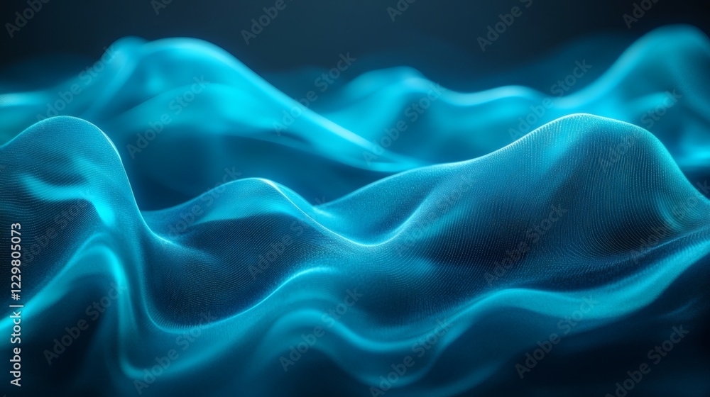 Obraz premium Vibrant turquoise dark brown abstract background with a smooth wave flow and grainy noise texture perfect for a striking header design