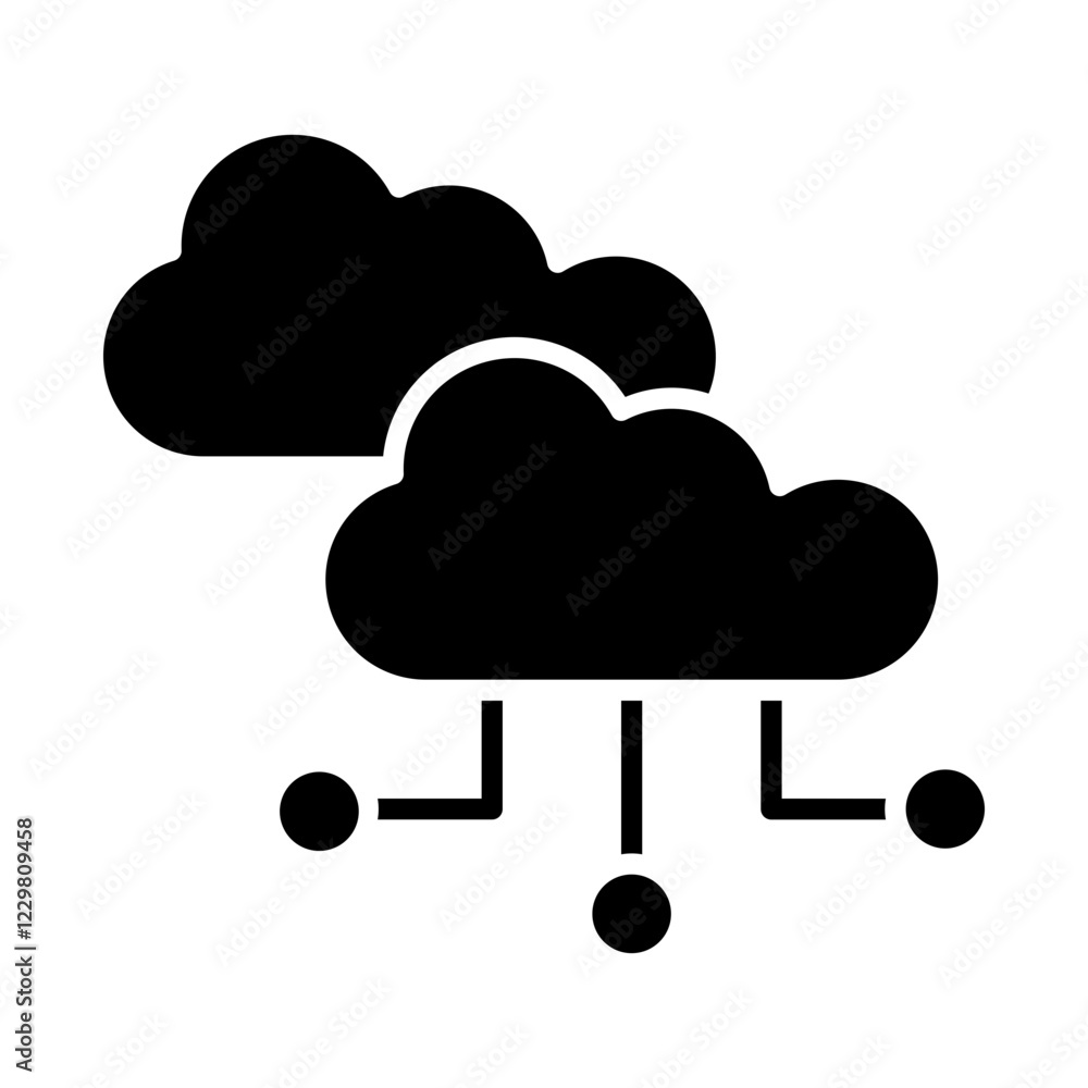 Hybrid Cloud glyph icon