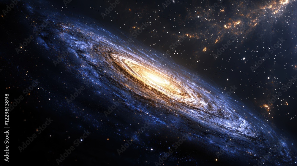 Fototapeta premium Exploring cosmic wonders galaxy formation outer space digital art vastness astronomical viewpoint science concept