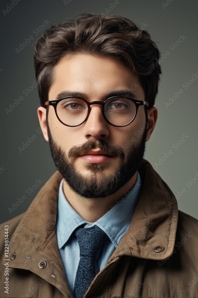 arafed man with glasses and a beard wearing a jacket and tie arafed man with glasses and a beard wearing a jacket and tie