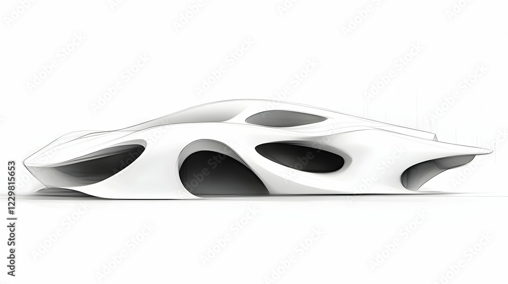 Futuristic car design, studio, white background, concept art Futuristic car design, studio, white background, concept art
