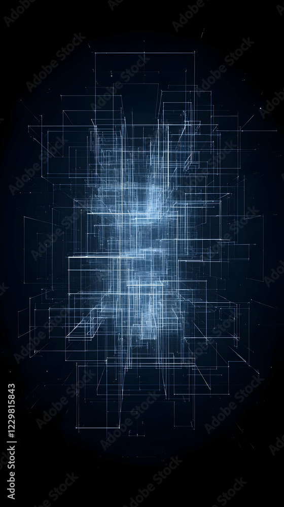 Abstract digital city structure Abstract digital city structure
