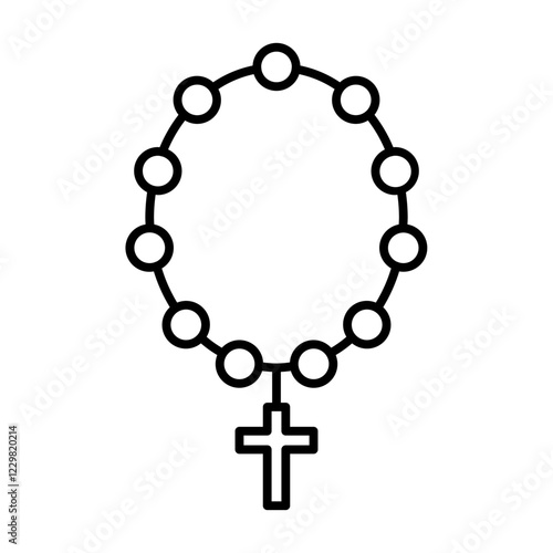 rosary line icon