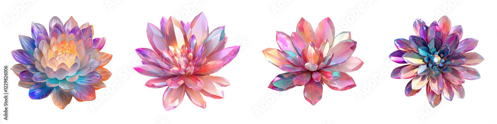 Obraz premium Stunning close up view of a vibrant colorful floral bouquet with blooming flowers in soft pastel shades of pink purple and blue The delicate petals and intricate details create a beautiful natural