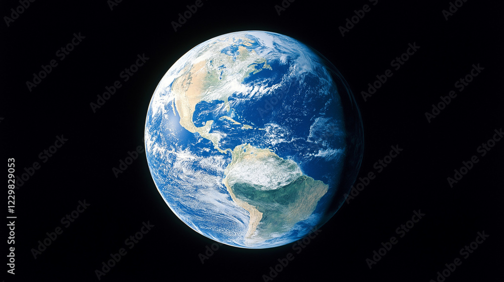 Planet Earth view from space showing South America. Perfect for global studies, environmental science, and world geography. Planet Earth view from space showing South America. Perfect for global studies, environmental science, and world geography.