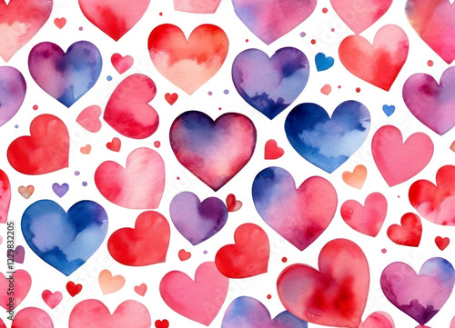 Red background with small hearts. background with blue and pink hearts. Banner for Valentine's Day. love-themed celebrations.