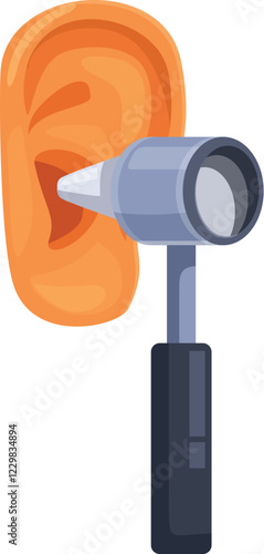 Medical otoscope exploring ear canal, providing essential diagnostic information for hearing healthcare and treatment