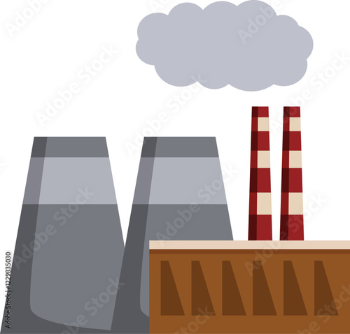 Power plant emitting smoke, representing industrial pollution and environmental issues