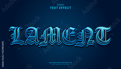 decorative blue lament editable text effect design