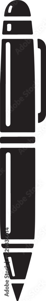 Pen icon silhouette vector with white background Pen icon silhouette vector with white background