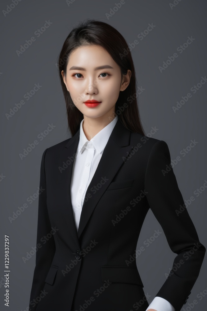 arafed woman in a black suit and white shirt posing for a picture arafed woman in a black suit and white shirt posing for a picture