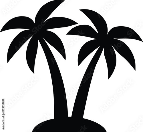 palm tree silhouette vector design