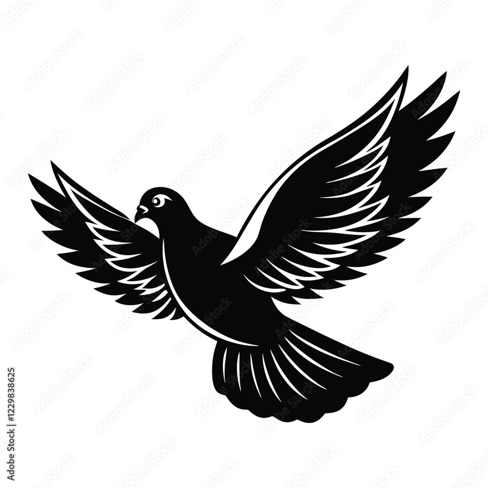 caw flying in the sky silhouette on white background. caw flying in the sky silhouette on white background.