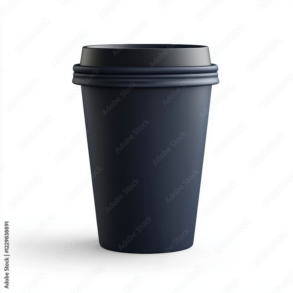 coffee cup mockup in deep navy blue with a bold matte finish and a customizable logo area, isolated on a bright white background coffee cup mockup in deep navy blue with a bold matte finish and a customizable logo area, isolated on a bright white background
