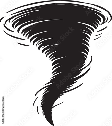 cyclone icon silhouette vector with white background