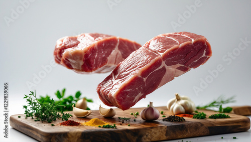 raw lamb chops on cutting board