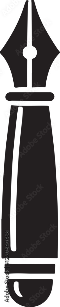 Pen icon silhouette vector with white background Pen icon silhouette vector with white background